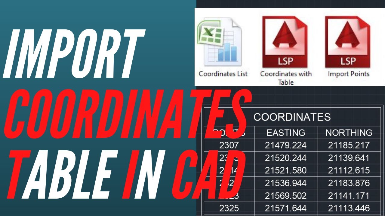 How to Import Coordinates and Table in AutoCAD Lisp