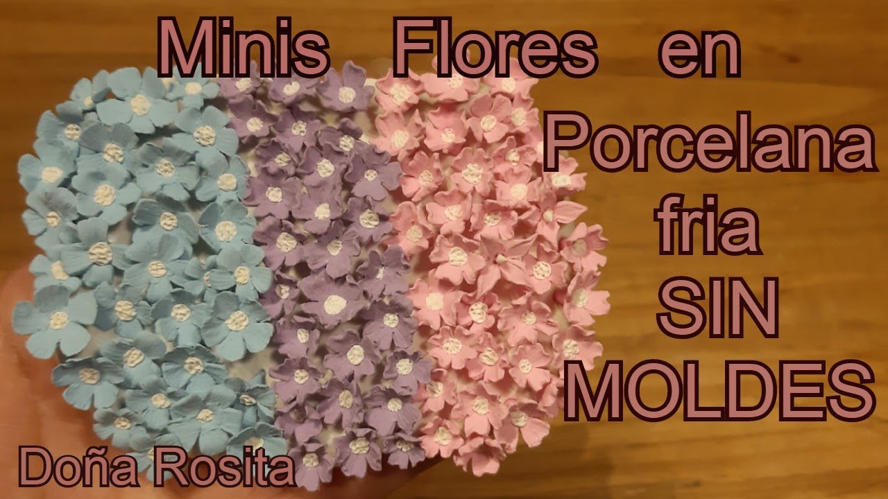 Como hacer FLORES CHICAS con PORCELANA FRIA sin moldes , faciles y rapidas