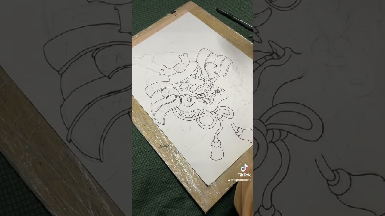 vẽ mặt quỷ kết hợp với hoa cúc trong xăm hình #cgtattooink  #tattoo  #chungchung  #vancgtattoo