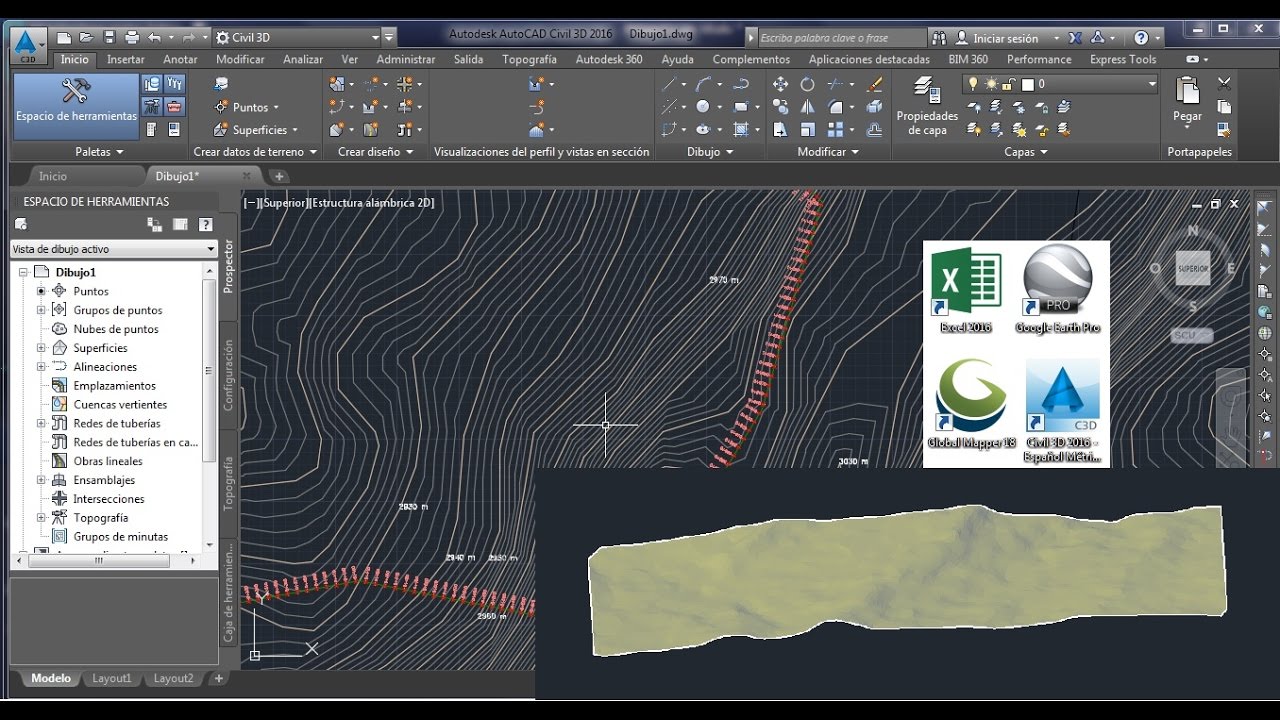 Perfil Alineamiento Desde Google Earth a AutoCAD Civil3D Y Obtención De Puntos En Excel