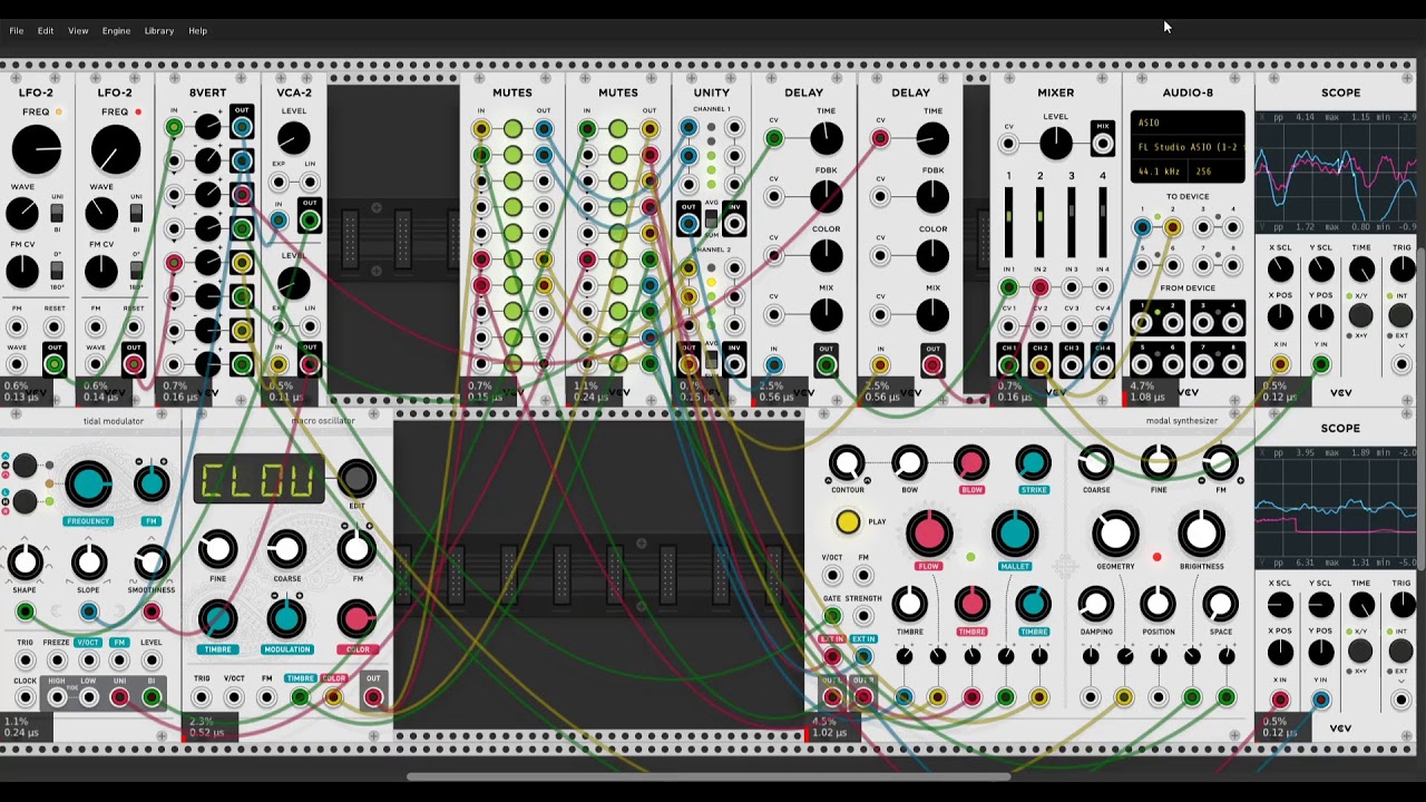 VCV Rack #4: Experiments with Audible Instruments modal synthesizer