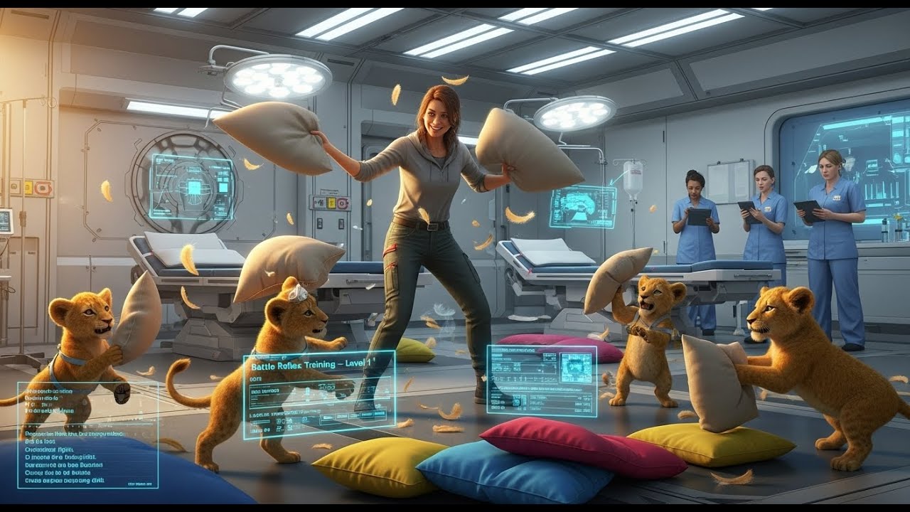 Human Showed Cubs Pillow Fight, Medical Bay Treats It as Battle Training