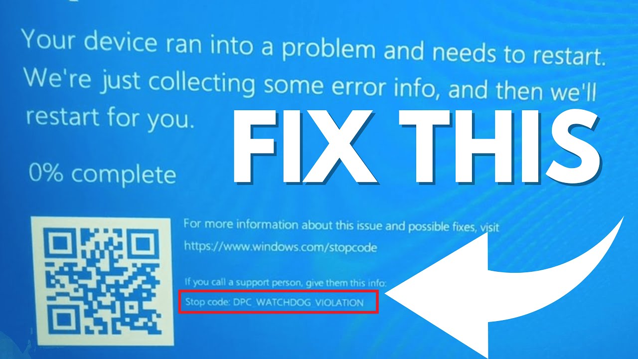 How to Fix 'Stop Code DPC Watchdog Violation' Windows 11/10 (2023)