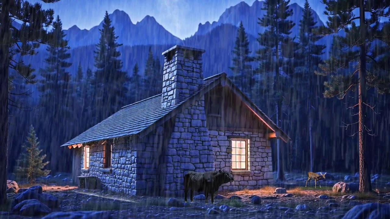 Deep Sleep in 3 Minutes 🪵🌧️ Cozy Cabin Rain | Calm the Mind, Rest All Night