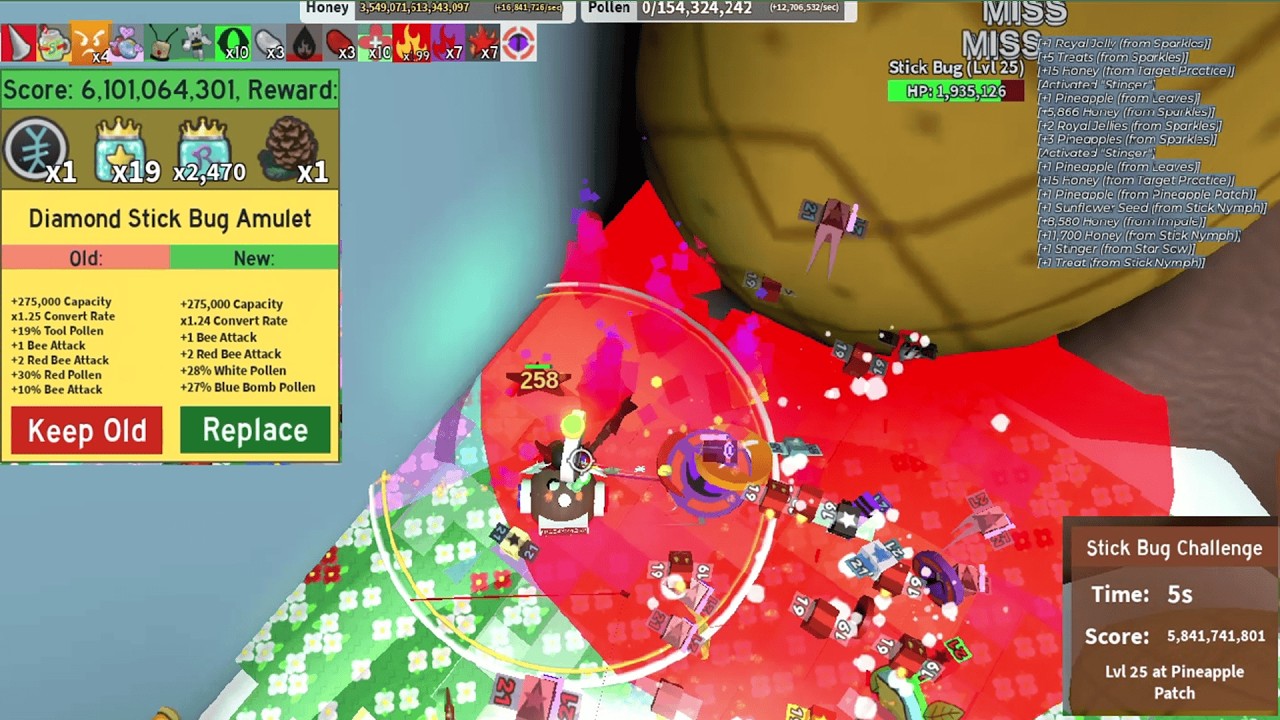 World Record 6.1B Stickbug (Level 21 hive) | Bee Swarm Simulator