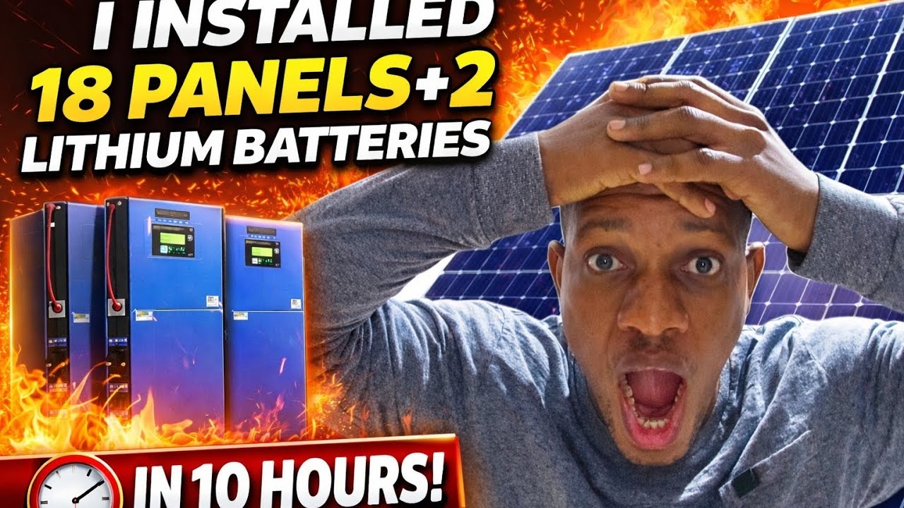 I Installed 18 Panels and 2 Lithium Batteries in 10 Hours ⚡🔋🔋