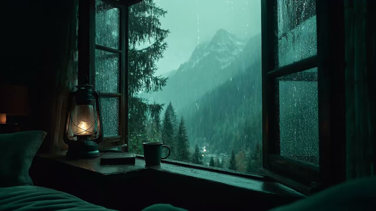 Peaceful Midnight Rain Sanctuary 🌧️ Warm Bedroom Atmosphere to Ease Overthinking and Anxiety