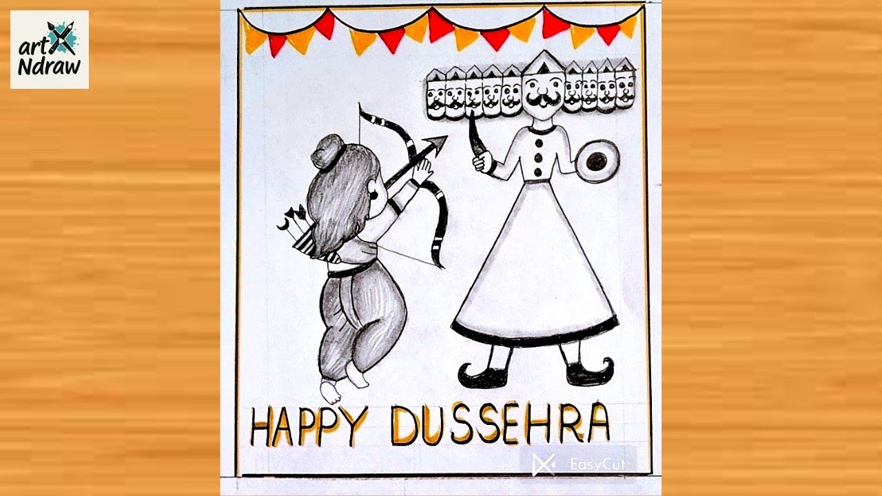 Easy & Beautiful Dussehra Drawing | Ravan Drawing for Beginners | Festival Art Step by Step