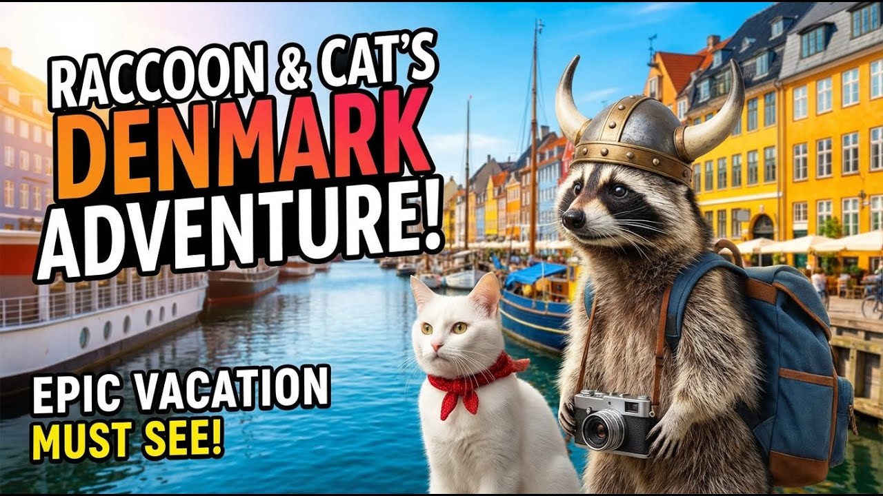 Raccoon and Cat's Epic vacation and exploration in Denmark 🇩🇰