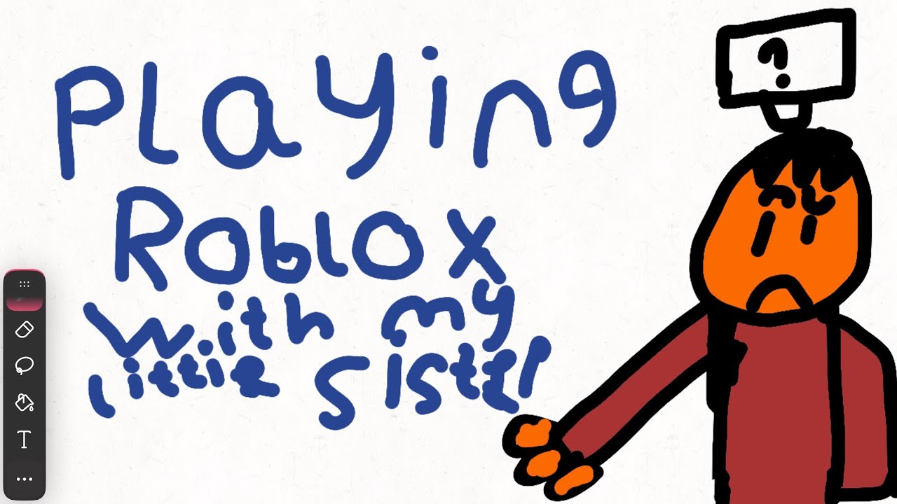 Playing Roblox with my little sister!