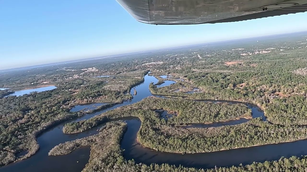 4K ASMR side-scrolling scenery from a Cessna 150 Milton FL to Andalusia AL