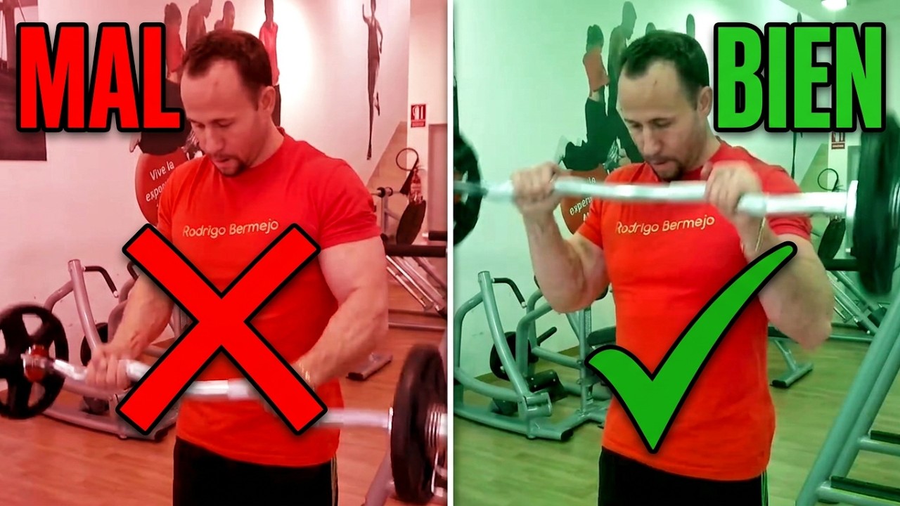 Curl con barra z con agarre inverso - ejercicios de biceps y antebrazo