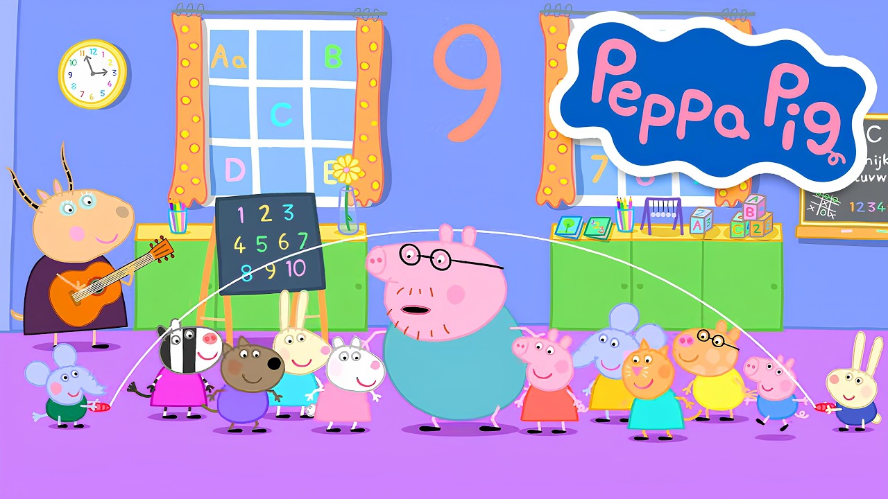 Peppa y George están en clase aprendiendo a contar 📚✏️ Dibujo animado educativo 💫 ToonsMania