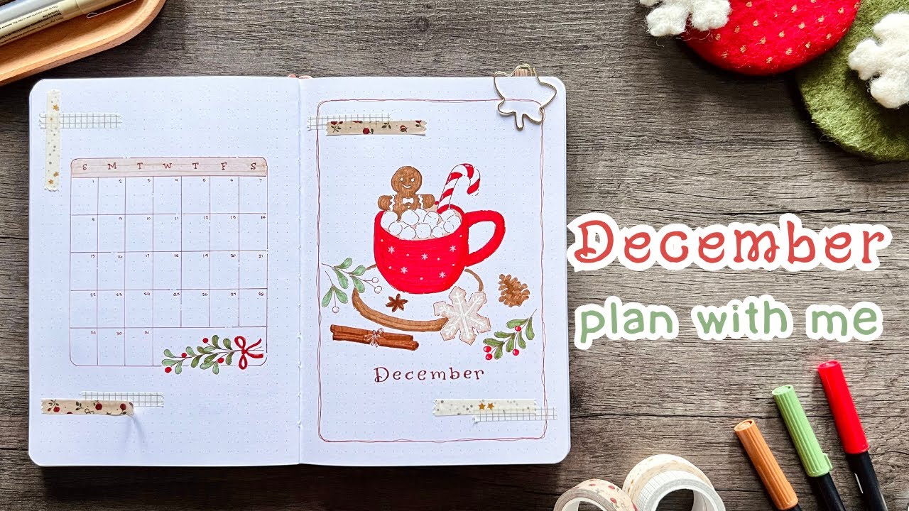 PLAN WITH ME | December 2024 Bullet Journal Setup | Cozy Christmas Desserts 🎄