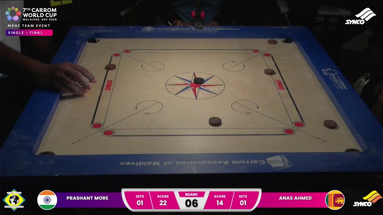 MENS SINGLE  TEAM -FINAL |PRASHANT MORE (IND)  vs  ANAS AHMED (SLK) | 7th Carrom World Cup 2025