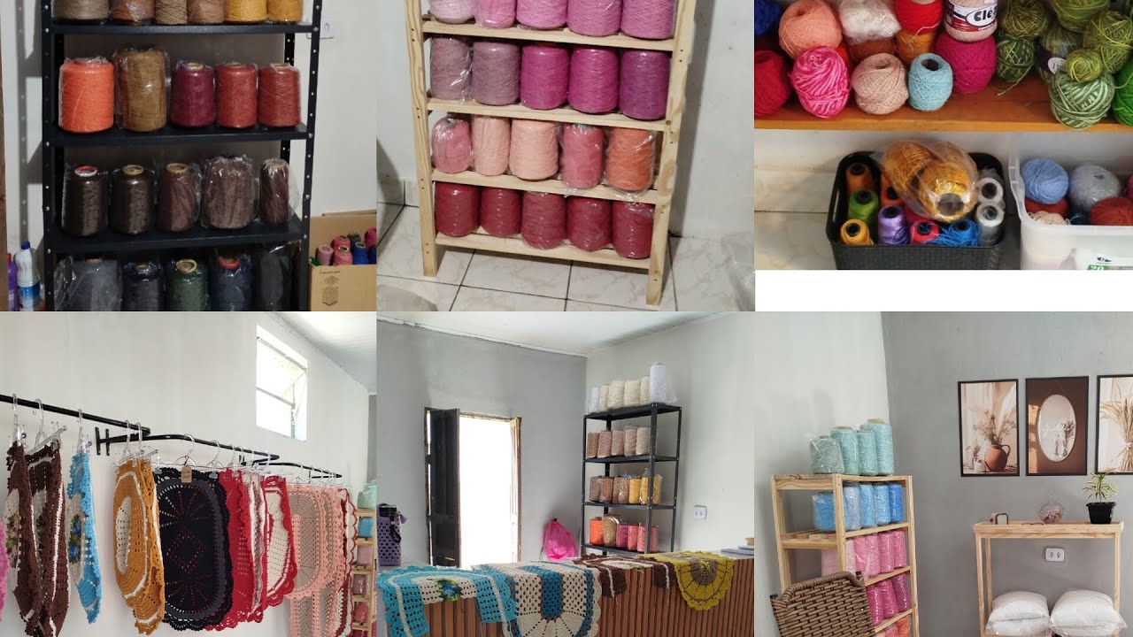 Faxina caprichada na loja, chegou barbantes novos 🧶.