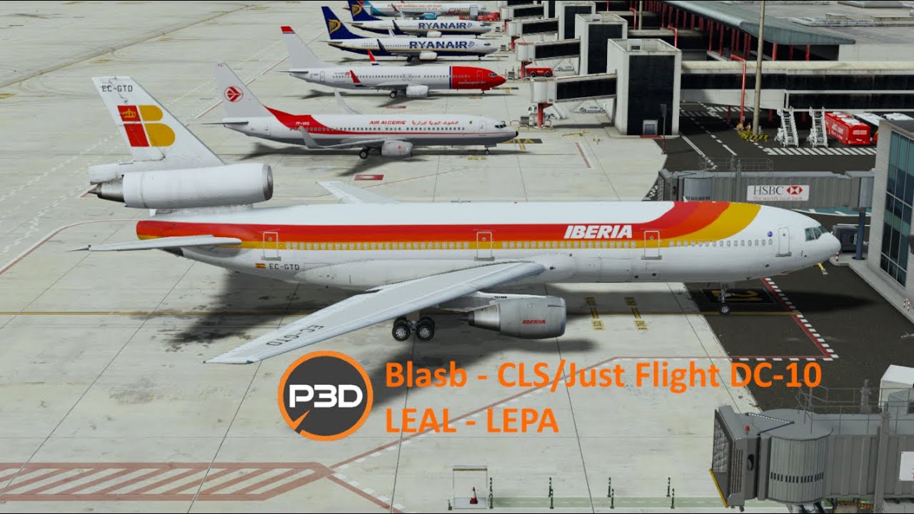 CLS/Just Flight DC-10 | Prepar3d V5.4 | LEAL to LEPA