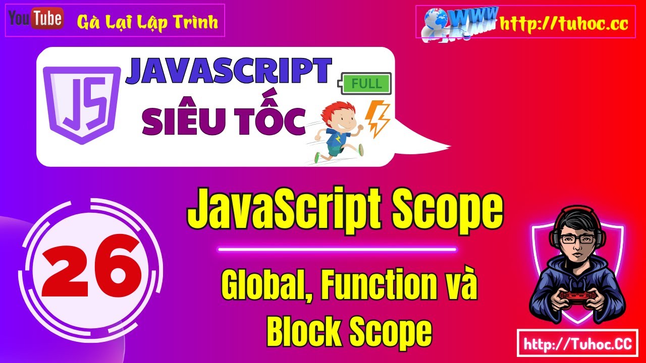 26. Phạm vi Sử dụng (Scope) trong JavaScript - Phân biệt Global, Function và Block Scope trong JS
