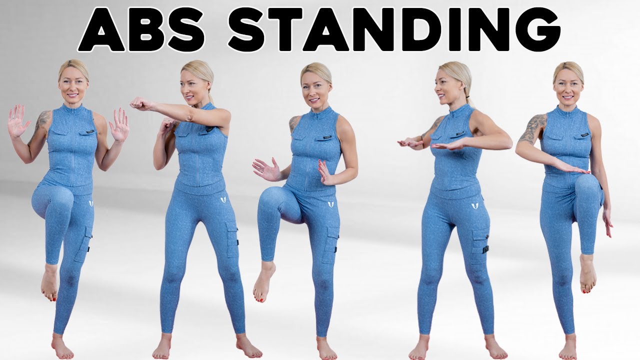 SMALLER WAIST & FLAT BELLY 30 Min Home  Workout Abs Standing No Jumping Tabata Workout