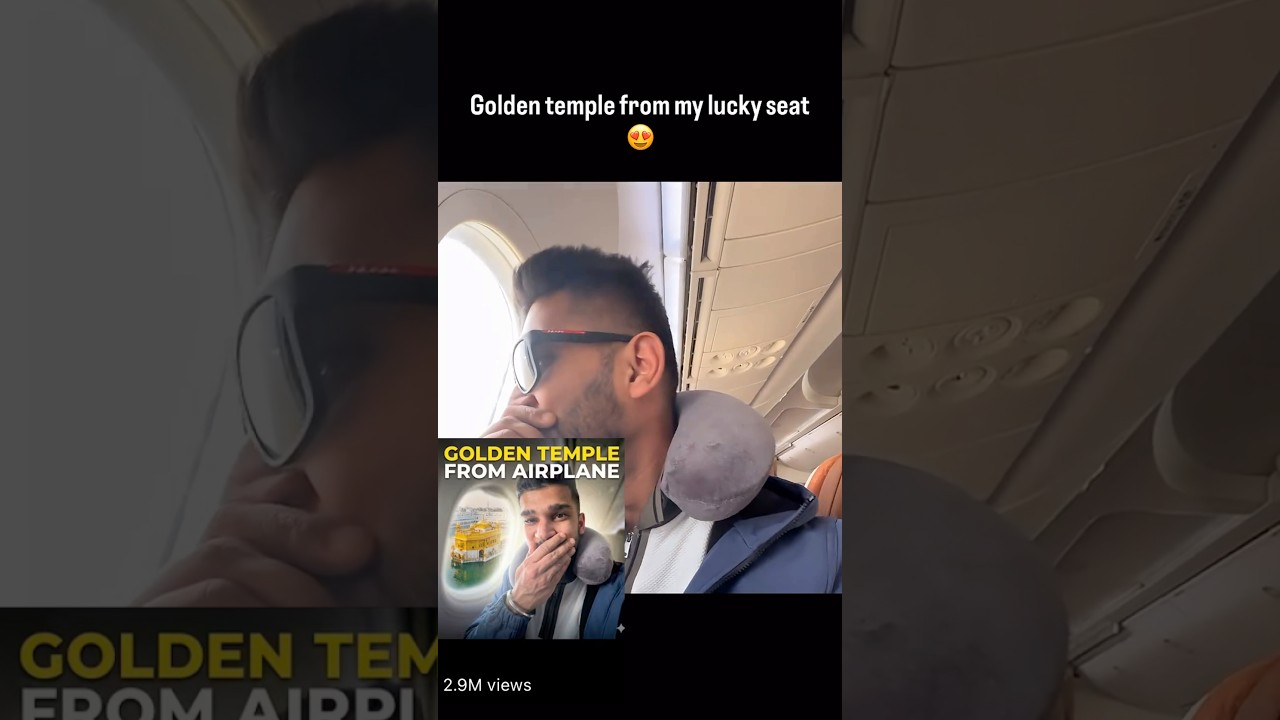 🙏 Thank You for 2.9 Million Views ❤️| Golden Temple From My Airplane Seat ✈️  #goldentemple #short