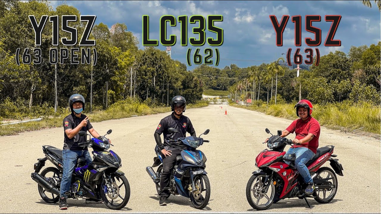 Y15z (63open) vs Lc135 (62) vs Y15z (63) Drag race | Battle of Yamaha | S2 episode 12