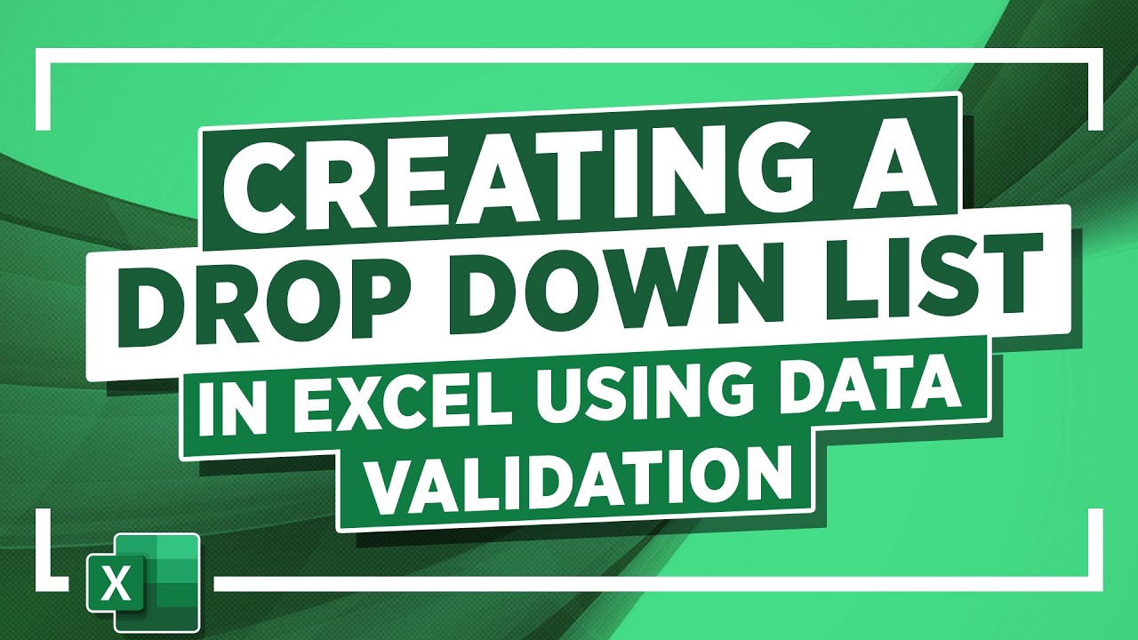 Creating a Drop Down List in Excel Using Data Validation: Microsoft Excel Tutorial