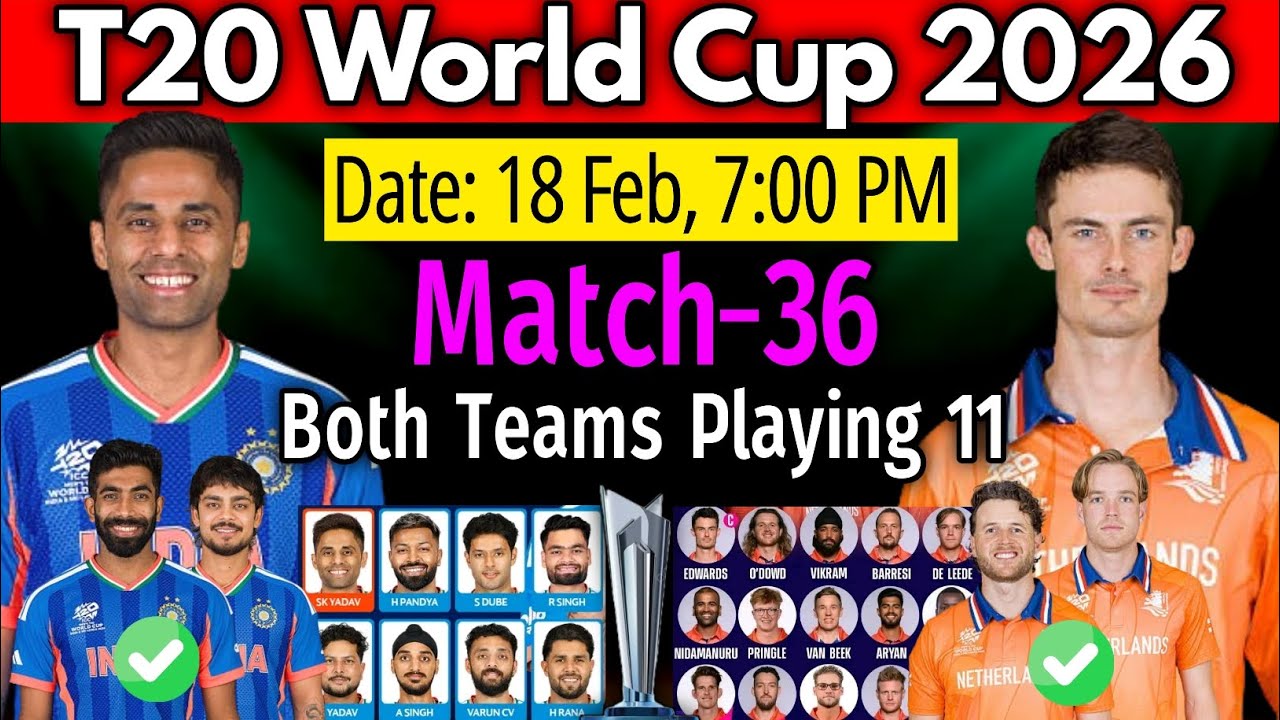 T20 World Cup 2026 | India vs Netherlands (Details and Playing 11) | IND vs NED Playing 11 2026