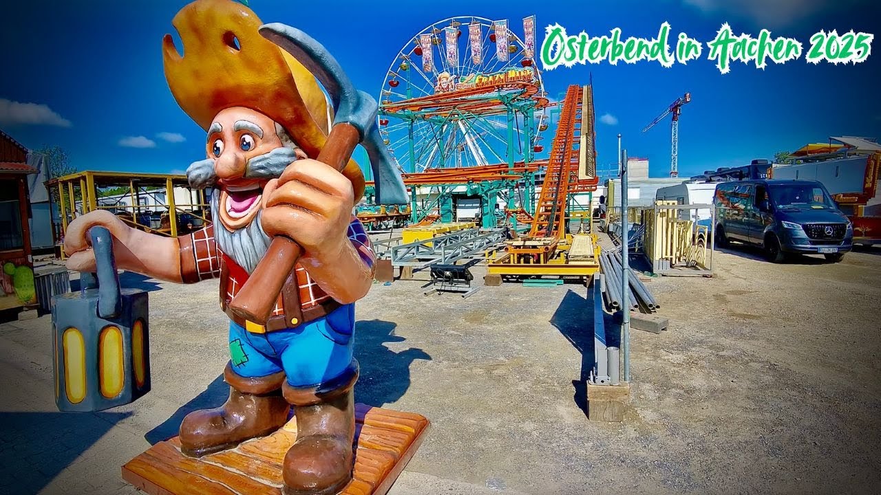 Abbau-Rundgang Osterbend Aachen 2025🎢Osterbend in Aachen 2025 🏗️ Kirmes Abbau&kompletter Rundgang