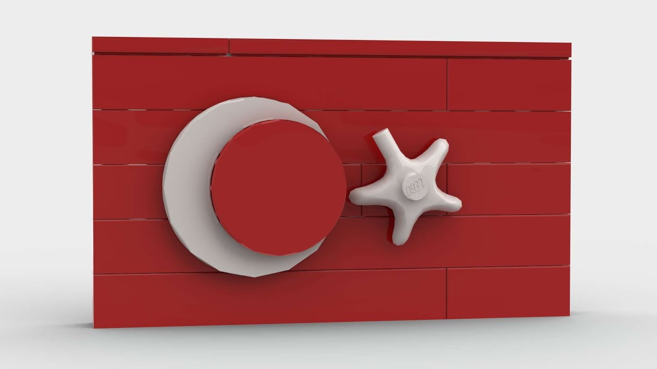Lego Turkish Flag MOC Build Animation #shorts