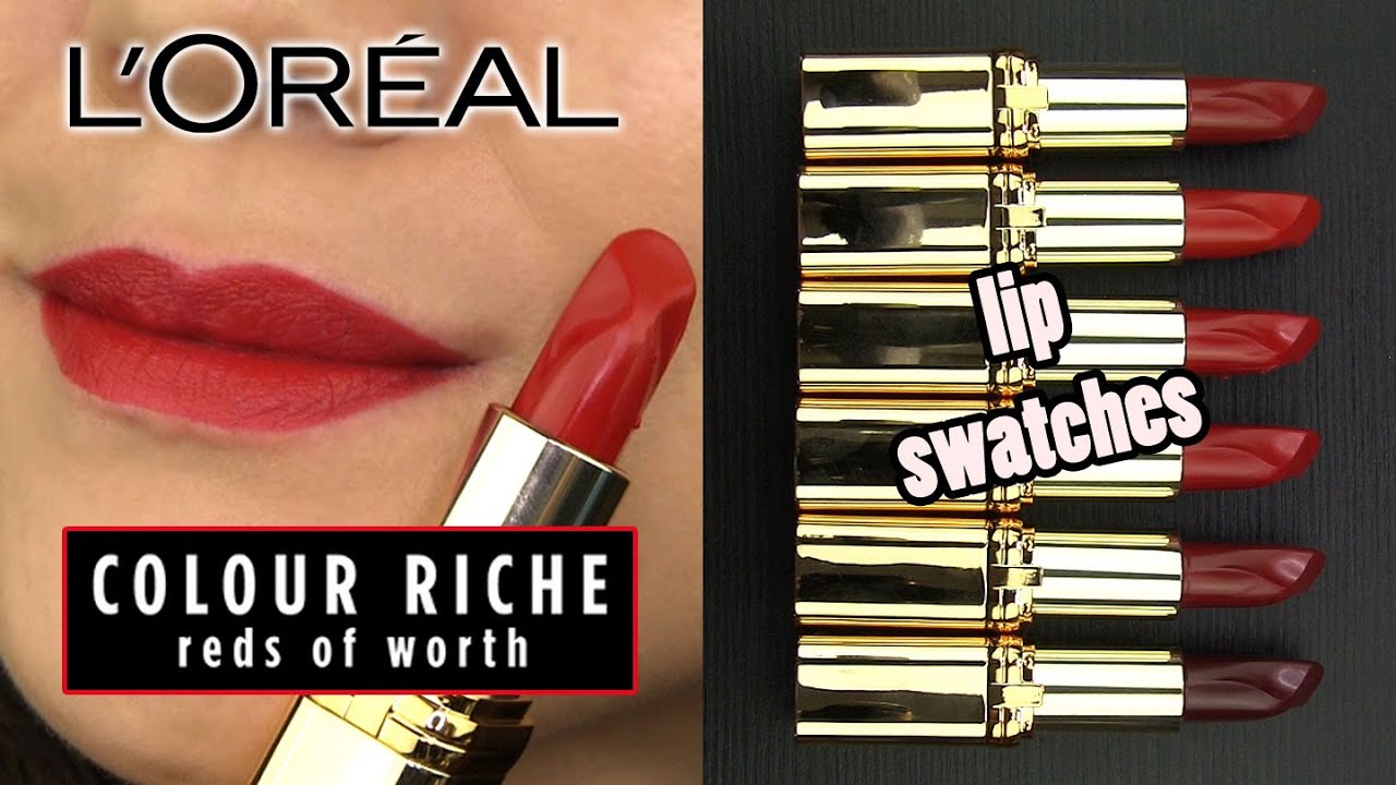 L'Oreal новый REDS OF WORTH // Свотчи и обзоры помад