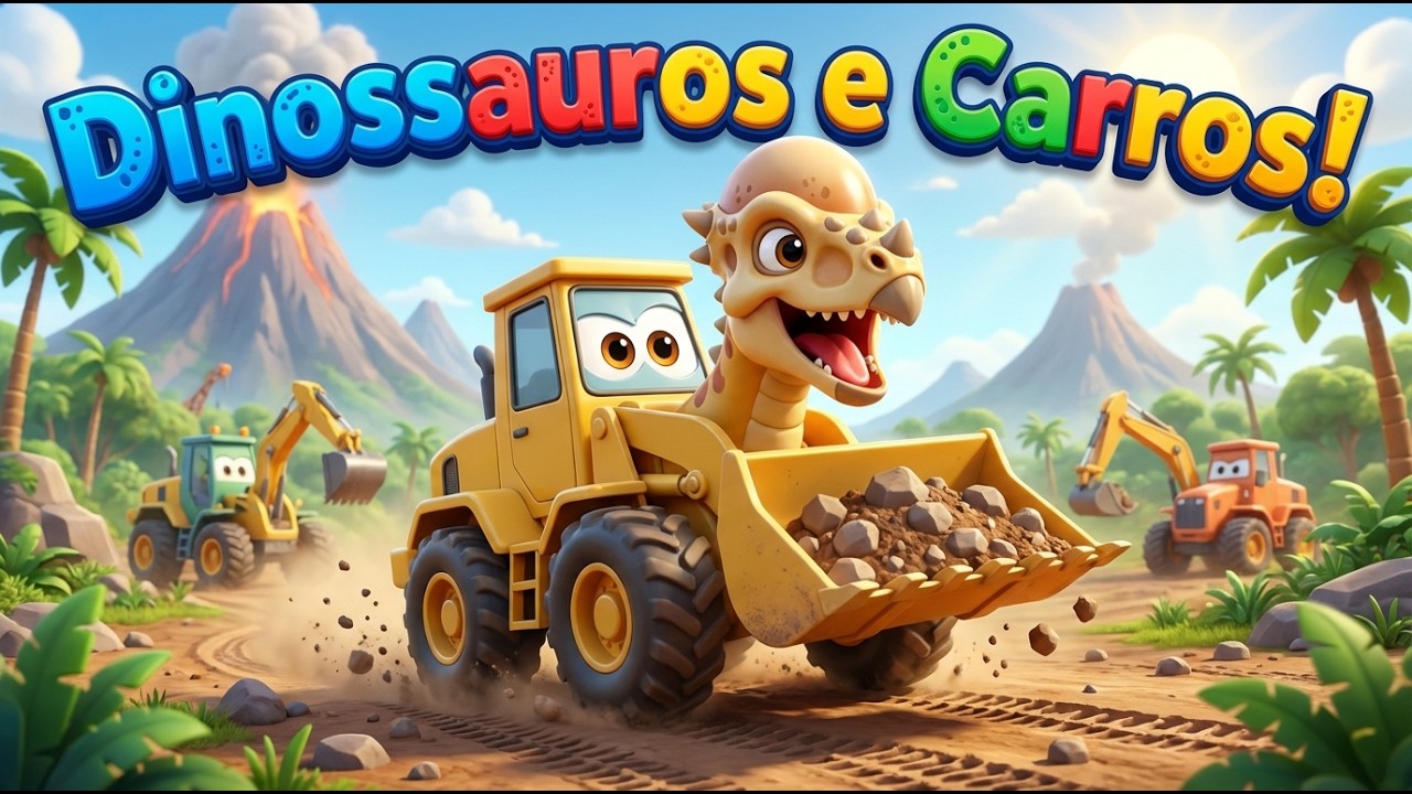 🦕🚜【Música Infantil】Vai, Vai! Pakippa! A Canção do Dinossauro Pá Carregadeira