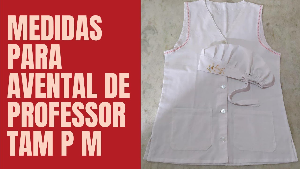 medidas para avental de professor.