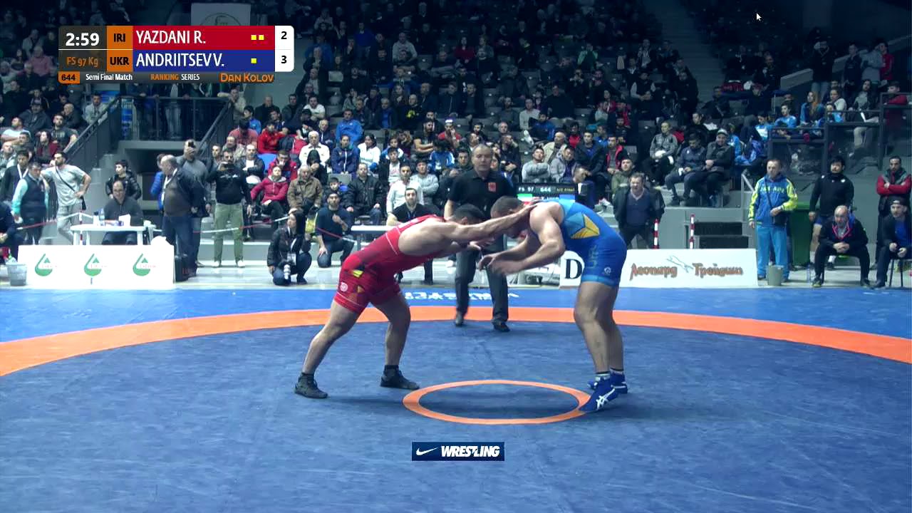 1/2 FS - 97 kg: R. YAZDANI (IRI) v. V. ANDRIITSEV (UKR)