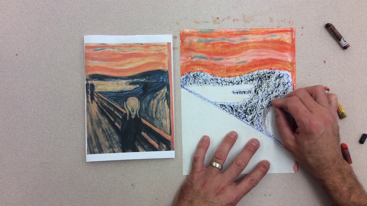 Oil Pastel Background - The Scream