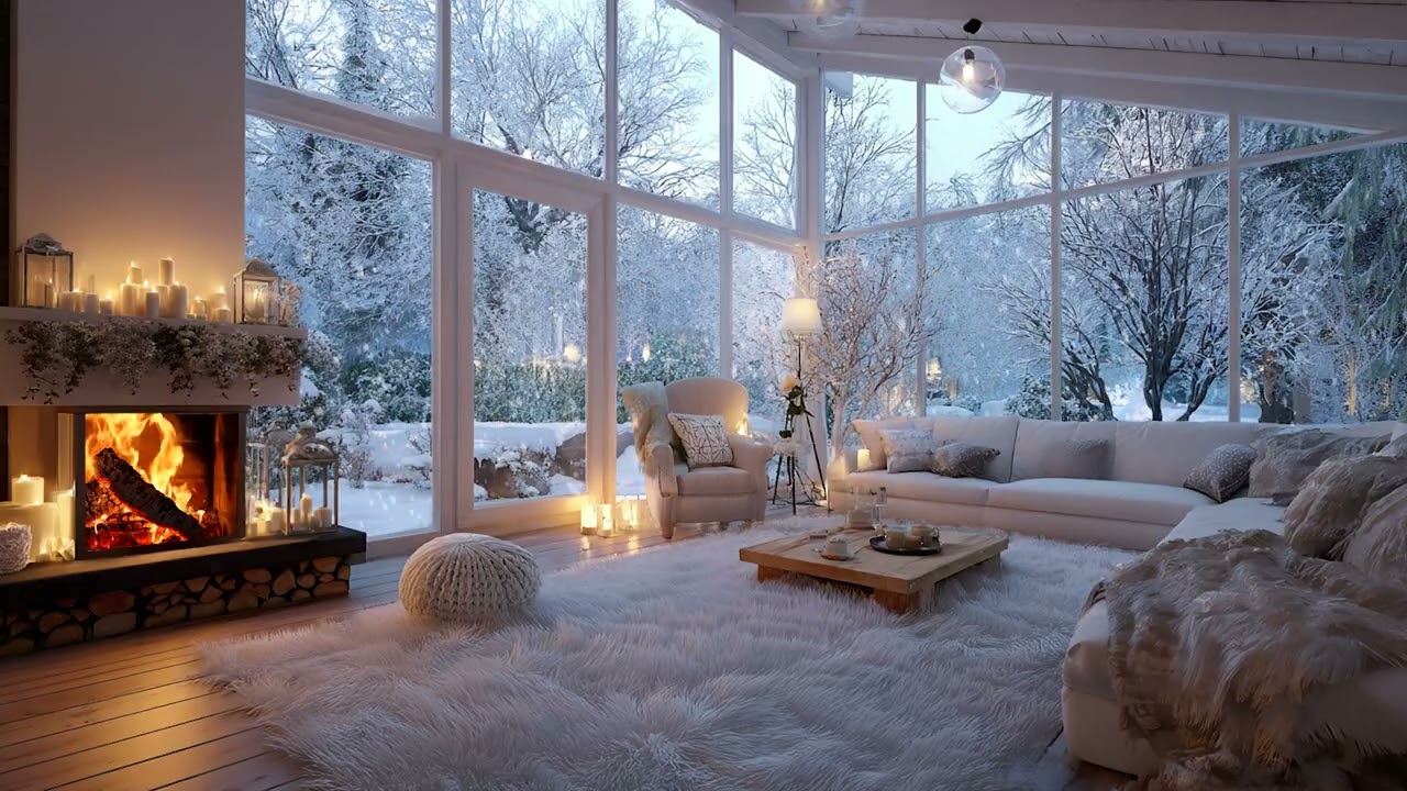 Slow Piano Music Blended with Fireplace Fire for Emotional Healing and Peaceful Night Rest
