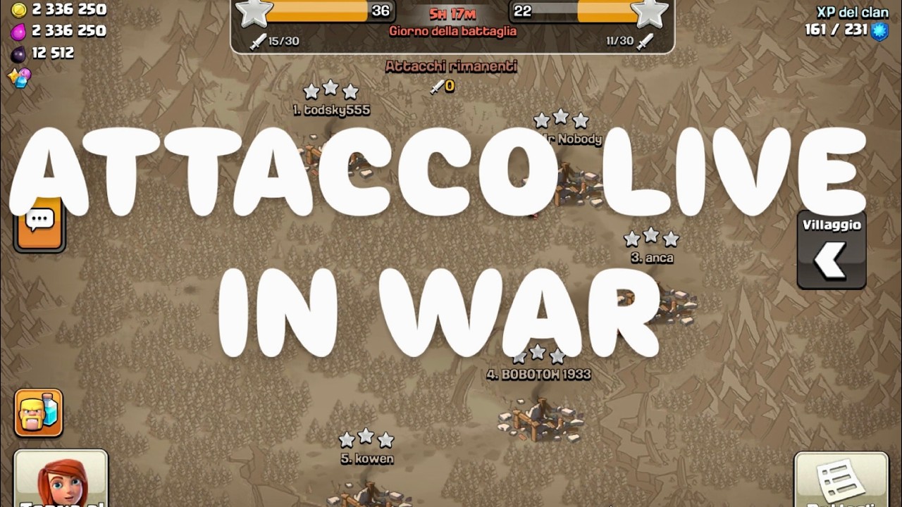 CLASH OF CLANS EP 176 ATTACCO LIVE IN WAR