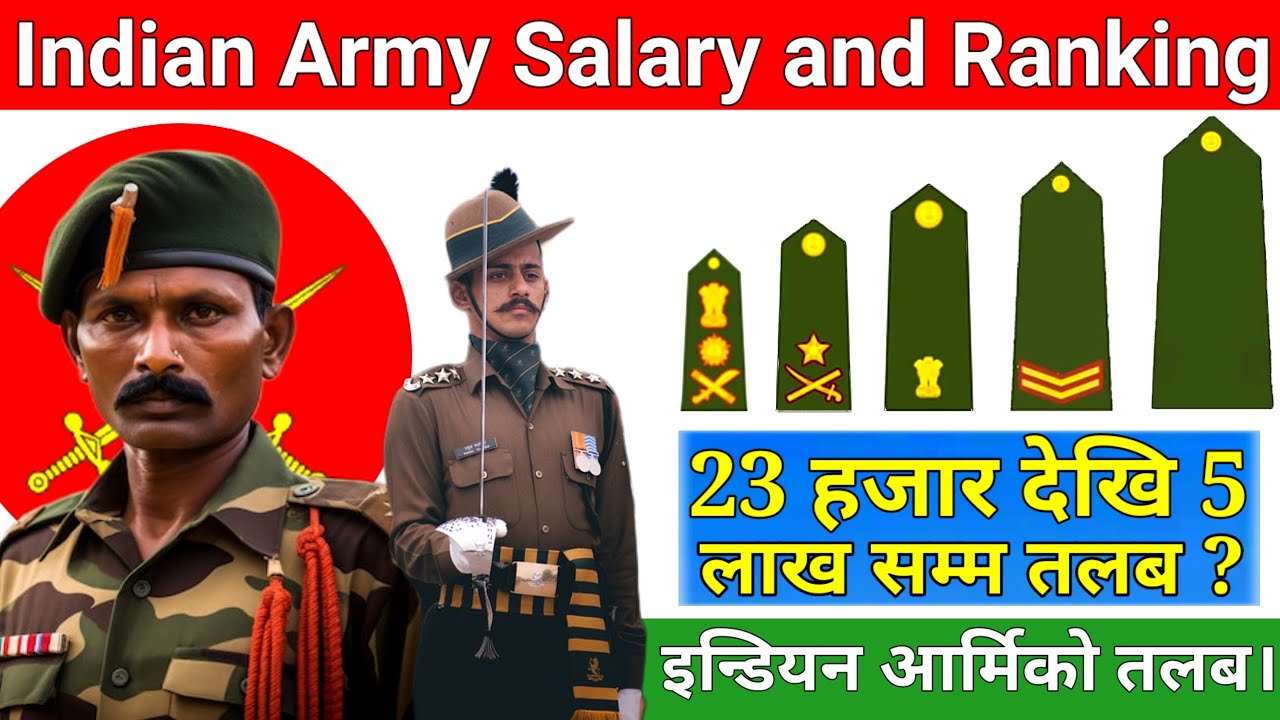 Indian army ranks and salary 2024 || Real salary of army || इन्डियन अर्मिको तलब