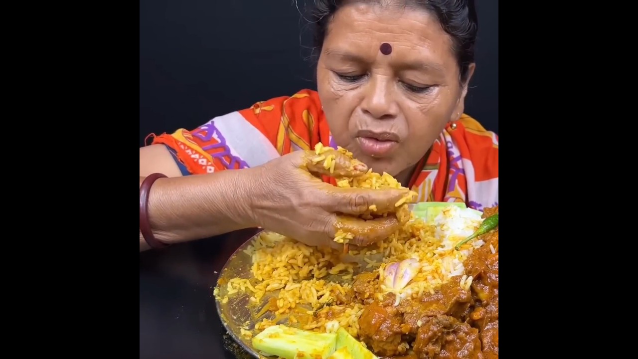 SPICY MUTTON CURRY🔥 BASMATI RICE || #shorts #mukbangn #asmreating #mukbangasmr #asmr