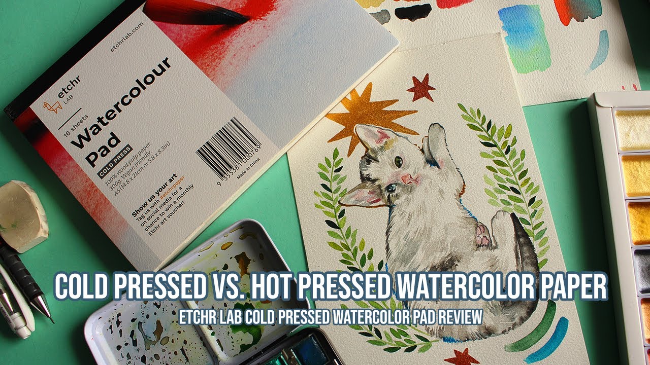 COLD PRESSED VS. HOT PRESSED  WATERCOLOR PAPER | ETCHR COLD PRESSED WATERCOLOR PAD REVIEW
