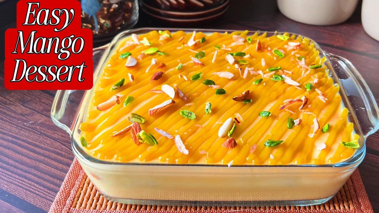 Easy Mango Dessert Recipe Without Cream | Unique Quick And Easy Dessert Recipe | Cold Mango Dessert