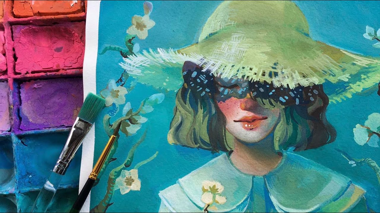 Poster color Speedpaint | Thani | Inspired by Almond Blossoms