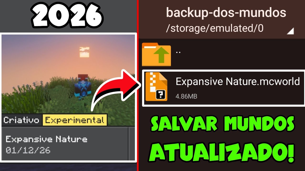 COMO SALVAR SEUS MUNDOS DO MINECRAFT PE NO CELULAR !!