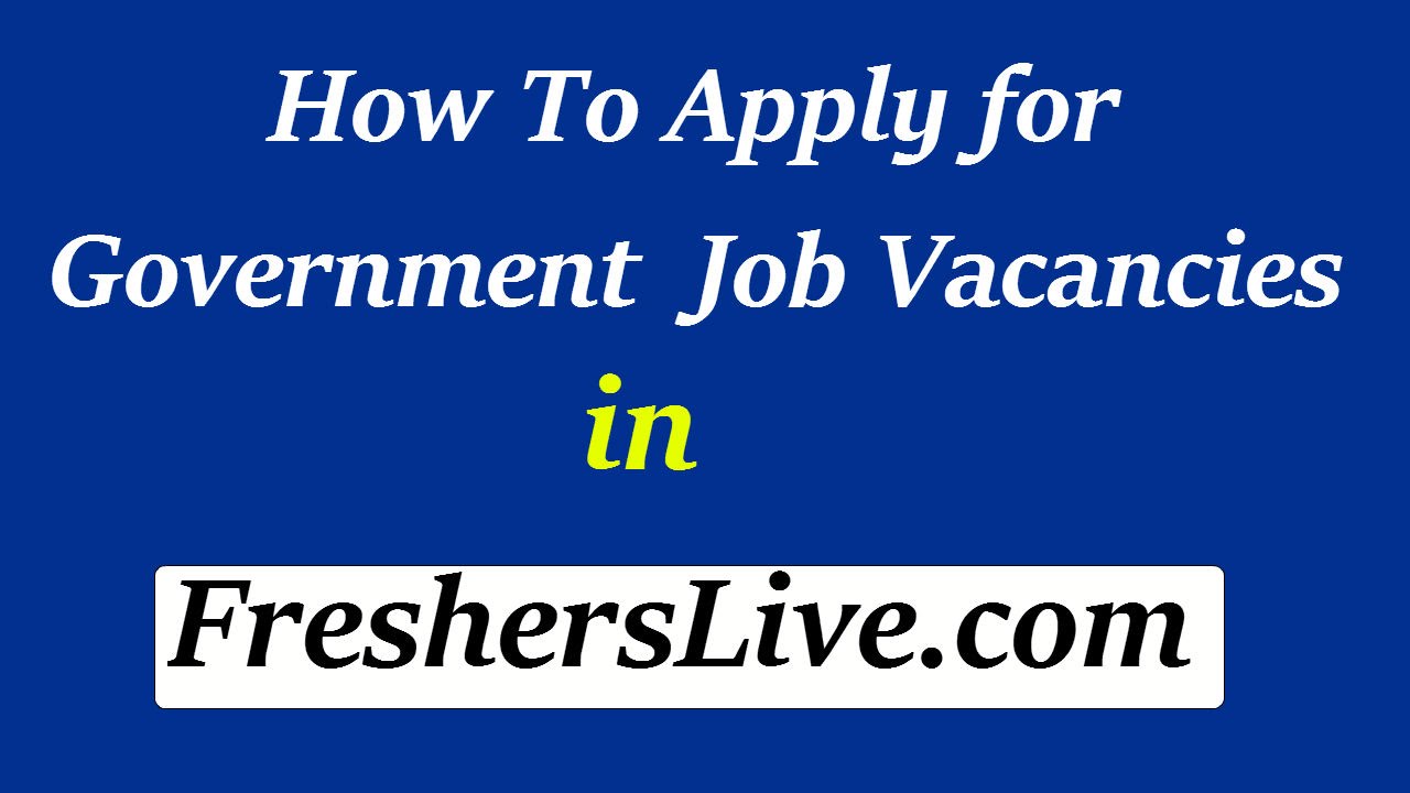 How to Apply for Government Job Vacancies in FreshersLive!!