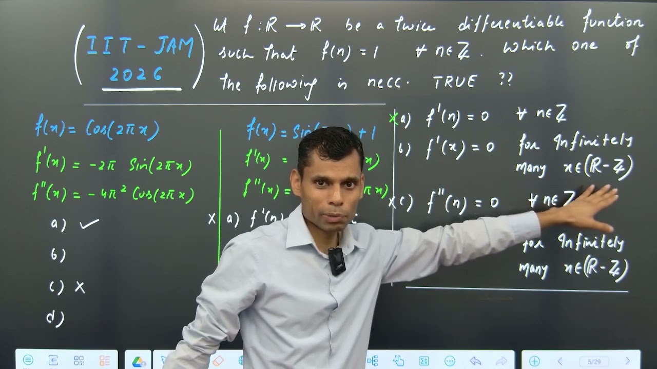 IIT JAM MATHS 2026 TWICE DIFFERENTIABLE FUNCTION [8]