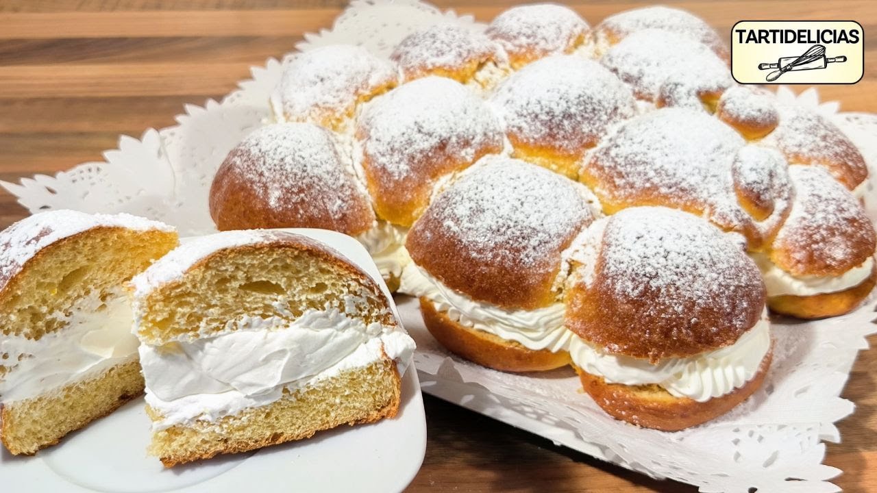 🥂🍾 𝗣𝗢𝗦𝗧𝗥𝗘 𝗘𝗦𝗣𝗘𝗖𝗜𝗔𝗟 𝗙𝗜𝗡 𝗱𝗲 𝗔Ñ𝗢: Deliciosas Bolitas de Brioche Rellenas de Nata, Uvas de la Suerte