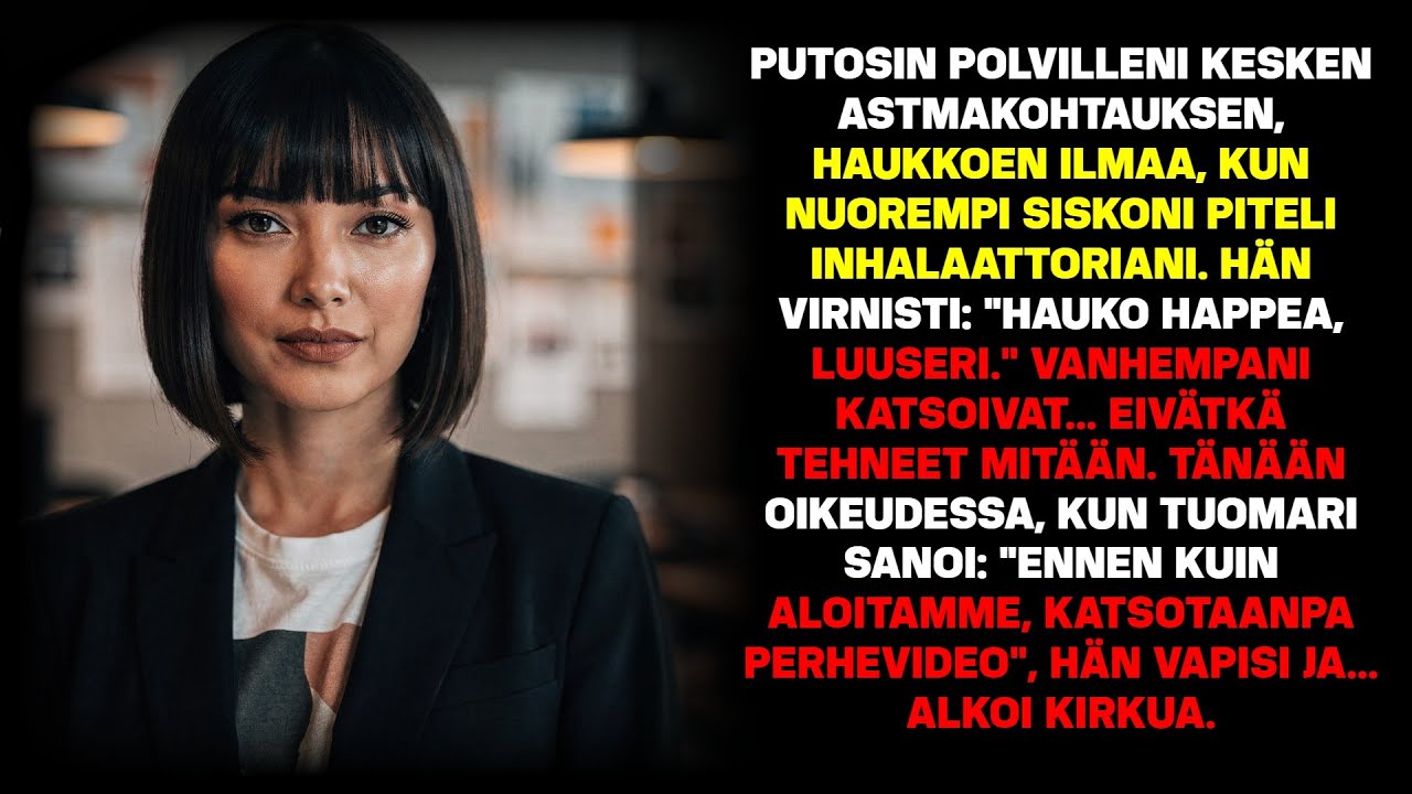 Sisko piti inhalaattoriani astmakohtauksen aikana, irvistellen. Tänään hän vapisi oikeudessa.