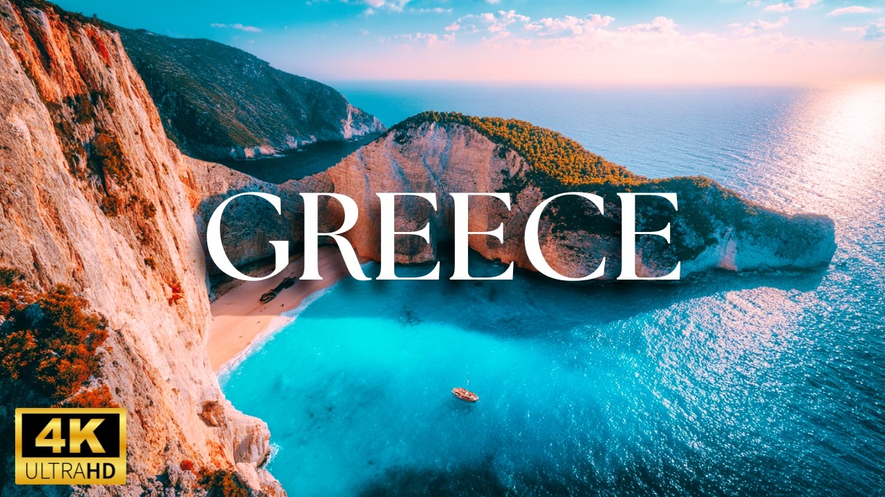 4K Greece with Soothing Music - Relaxation Experience