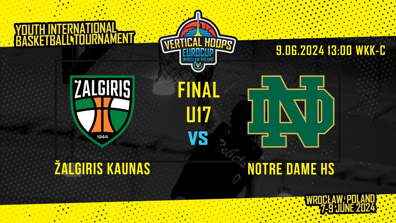 U17 FINAL: Žalgiris Kaunas - Notre Dame HS, 9.06.2024 13:00