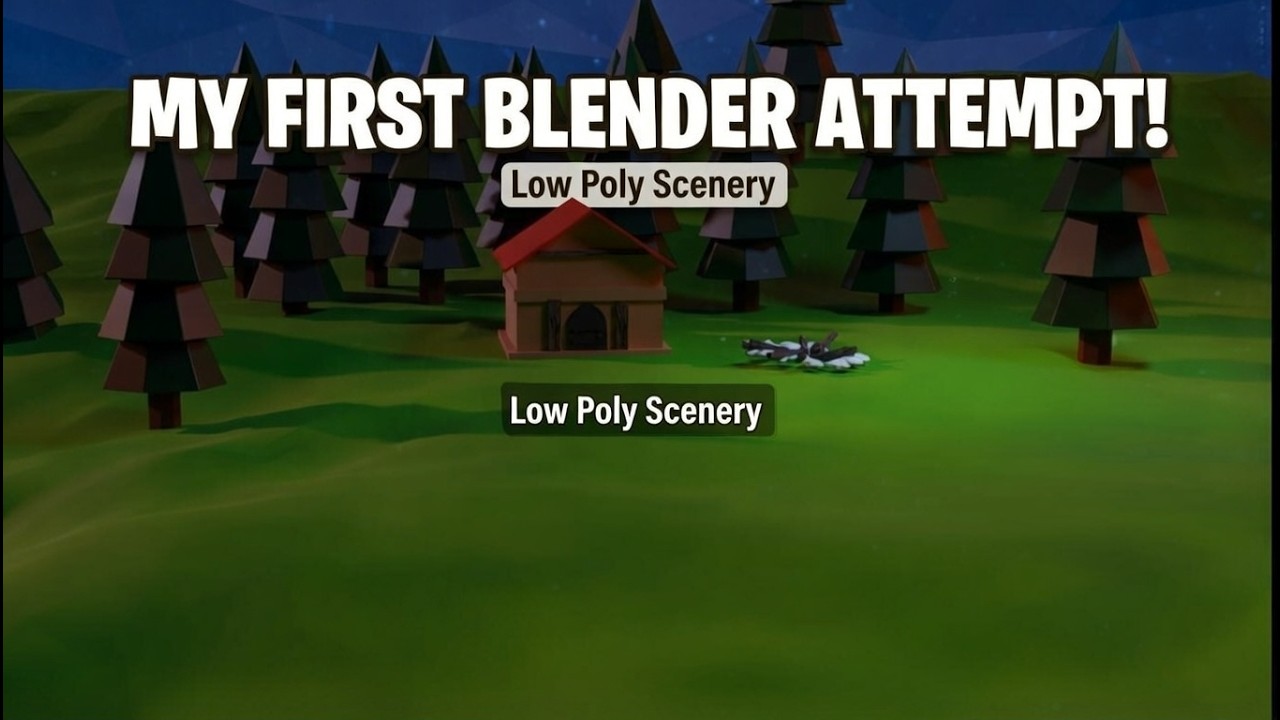 Low Poly Scenery – My Very First Attempt in Blender (BEGINNER)