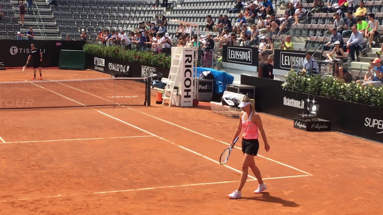 [HITTING] Maria Sharapova - Sparring COURT LEVEL VIEW